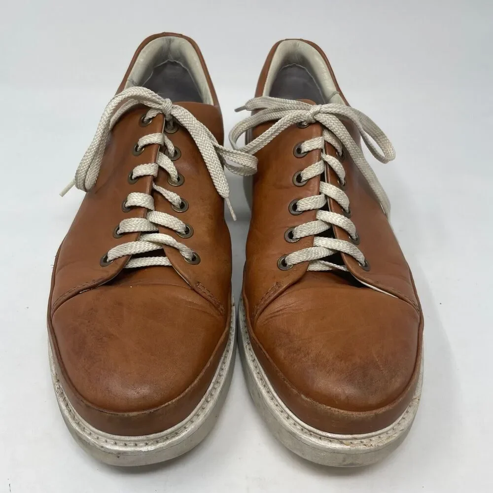 Samuel Hubbard Men’s Leather Sneakers, Brown‎ Lace-Up Shoes, US 9.5 EU 43.5